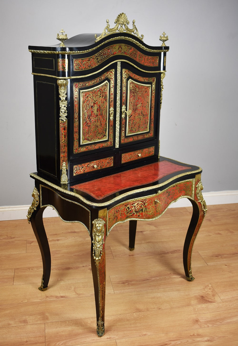 19th Century Ebonised Boulle Bonheur Du Jour Writing Table