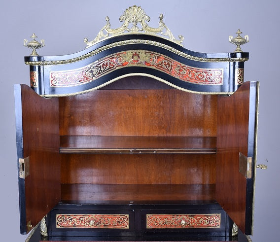 19th Century Ebonised Boulle Bonheur Du Jour Writing Table
