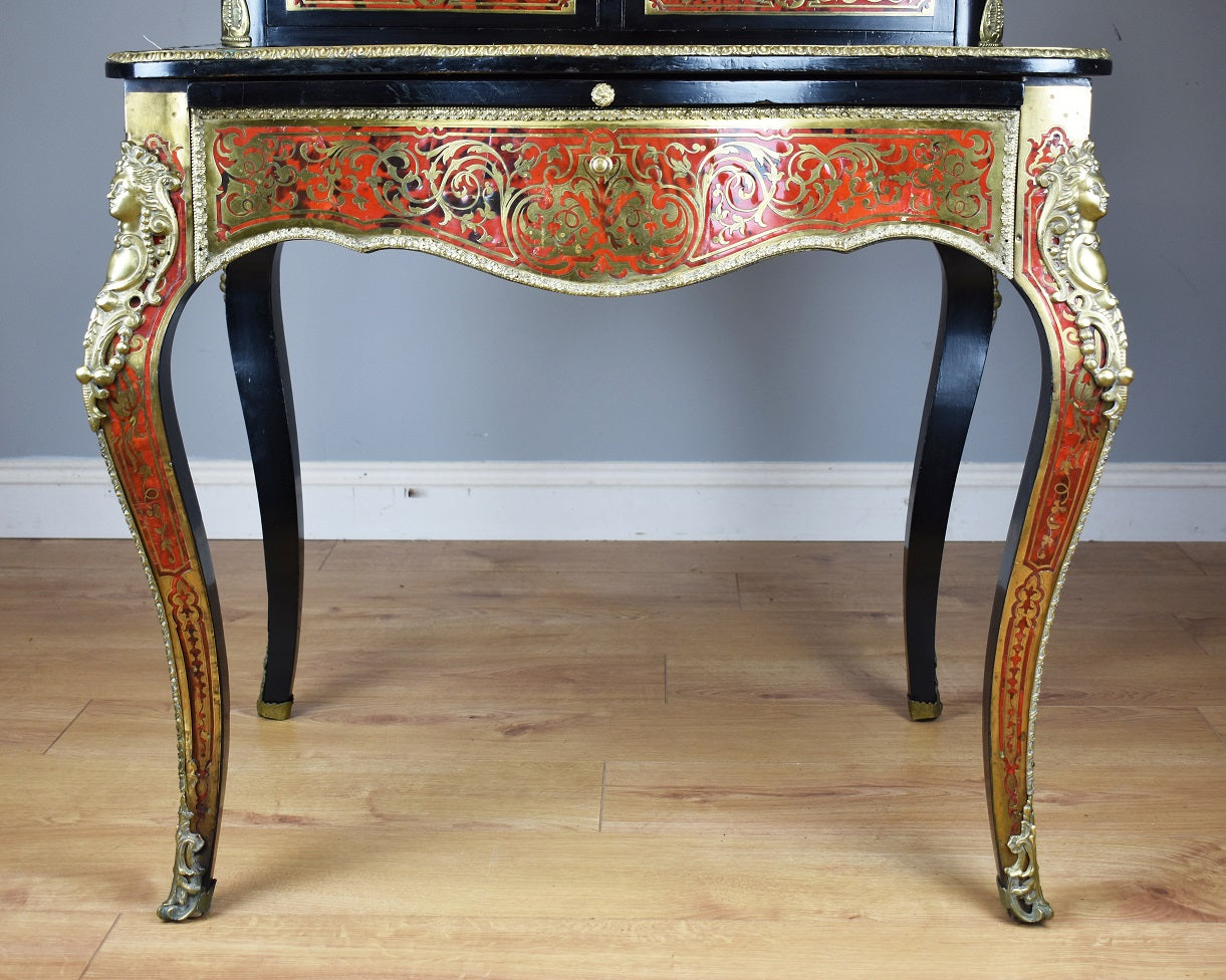 19th Century Ebonised Boulle Bonheur Du Jour Writing Table