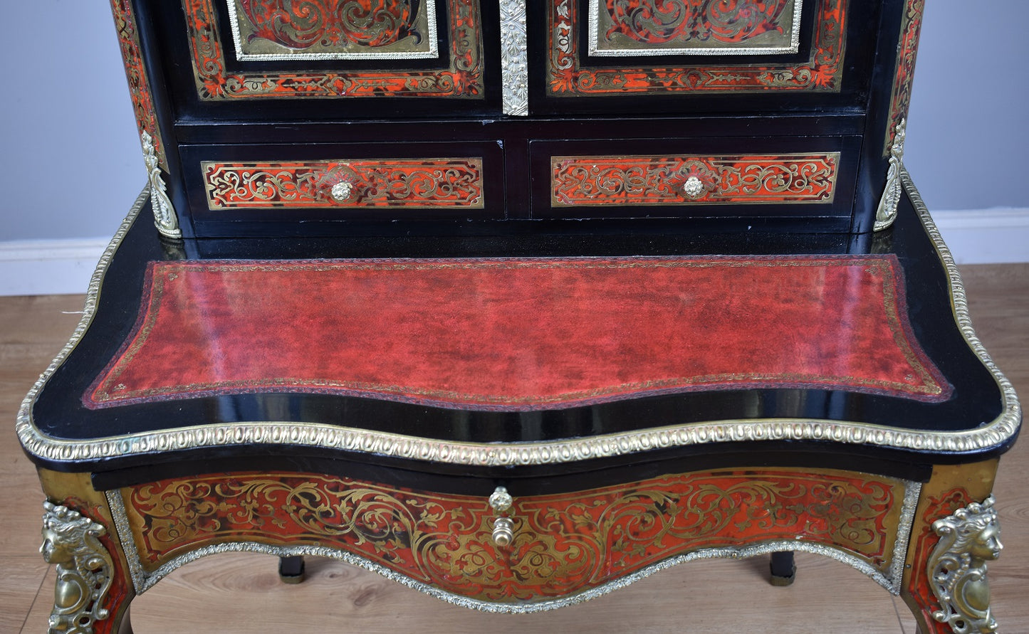 19th Century Ebonised Boulle Bonheur Du Jour Writing Table