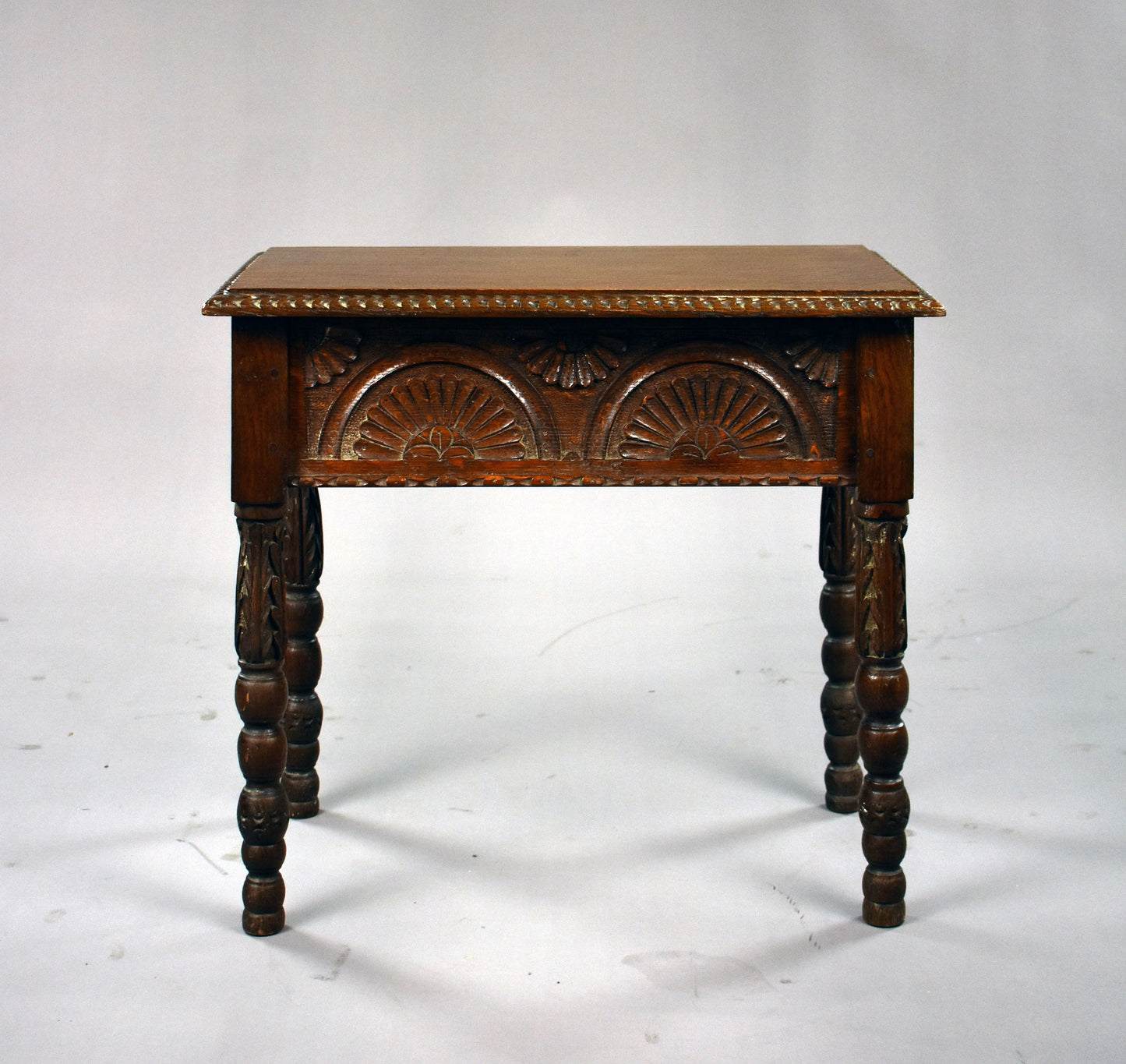 1930s Oak Carved Stool
