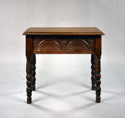 1930s Oak Carved Stool