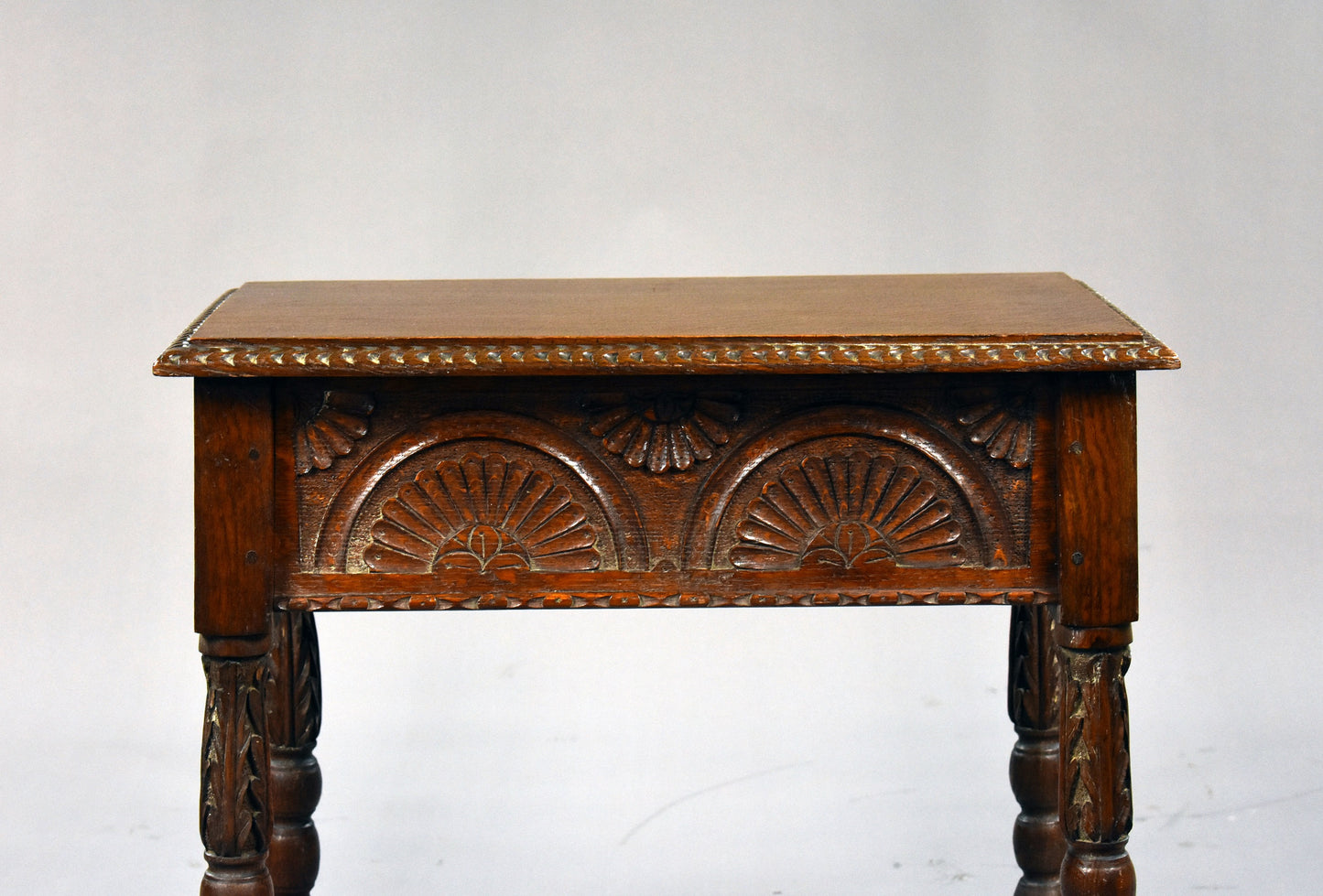 1930s Oak Carved Stool
