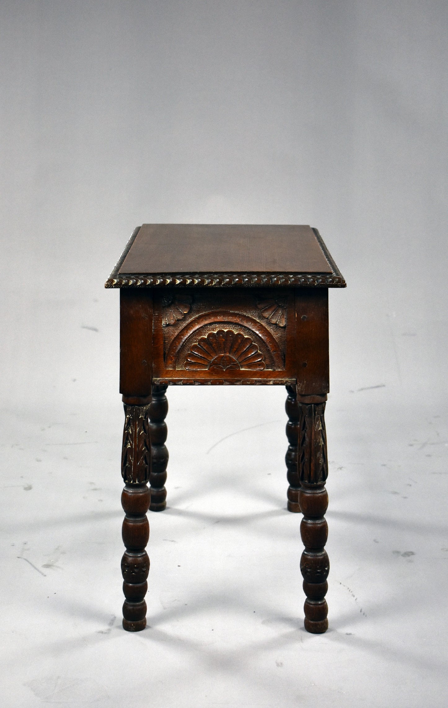 1930s Oak Carved Stool