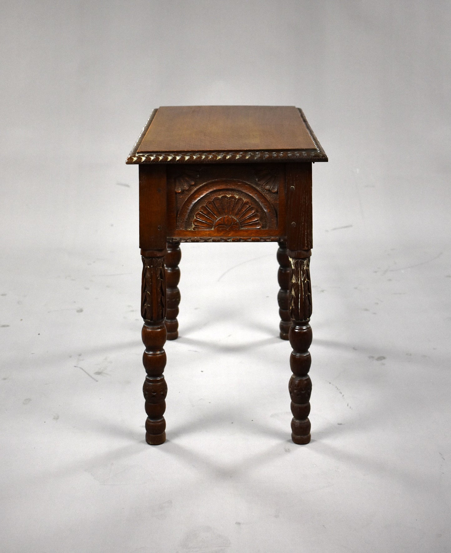 1930s Oak Carved Stool
