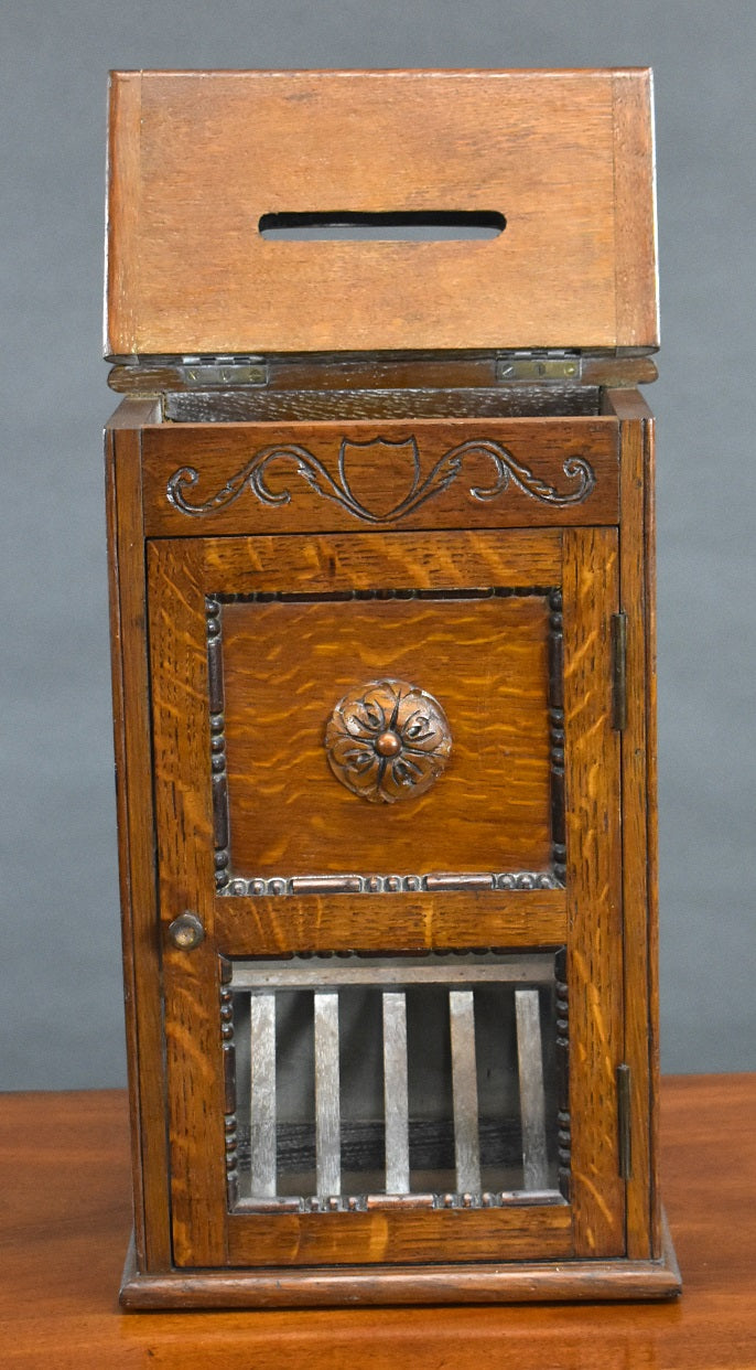 20th Century Oak Hotel Post Box