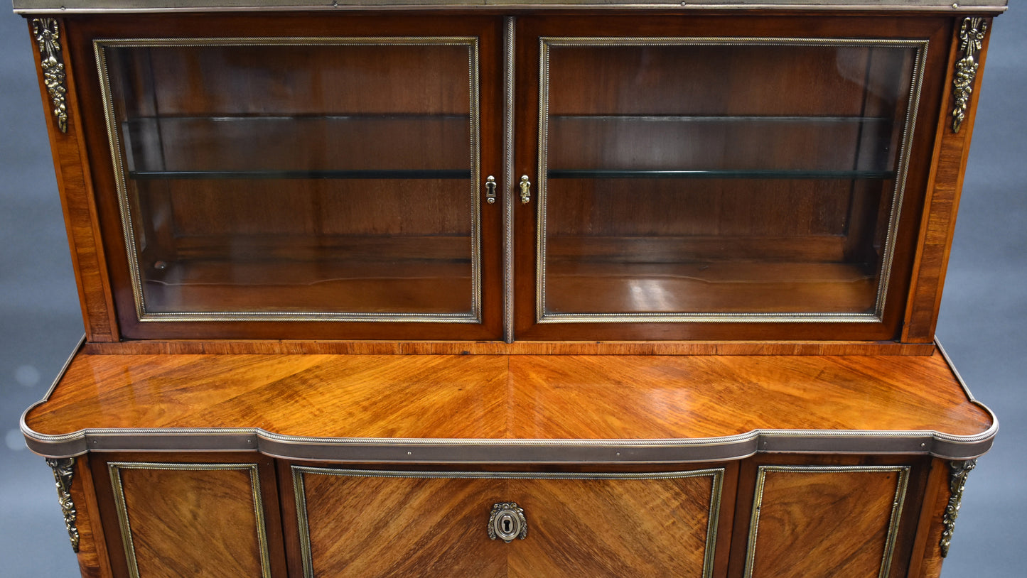 19th Century Walnut Glass Top Commode