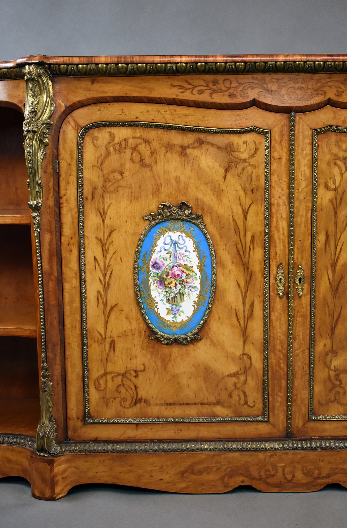Victorian Burr Walnut Credenza
