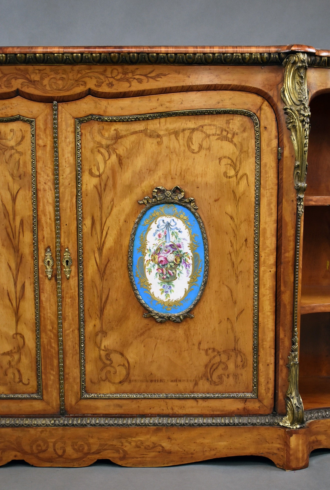 Victorian Burr Walnut Credenza