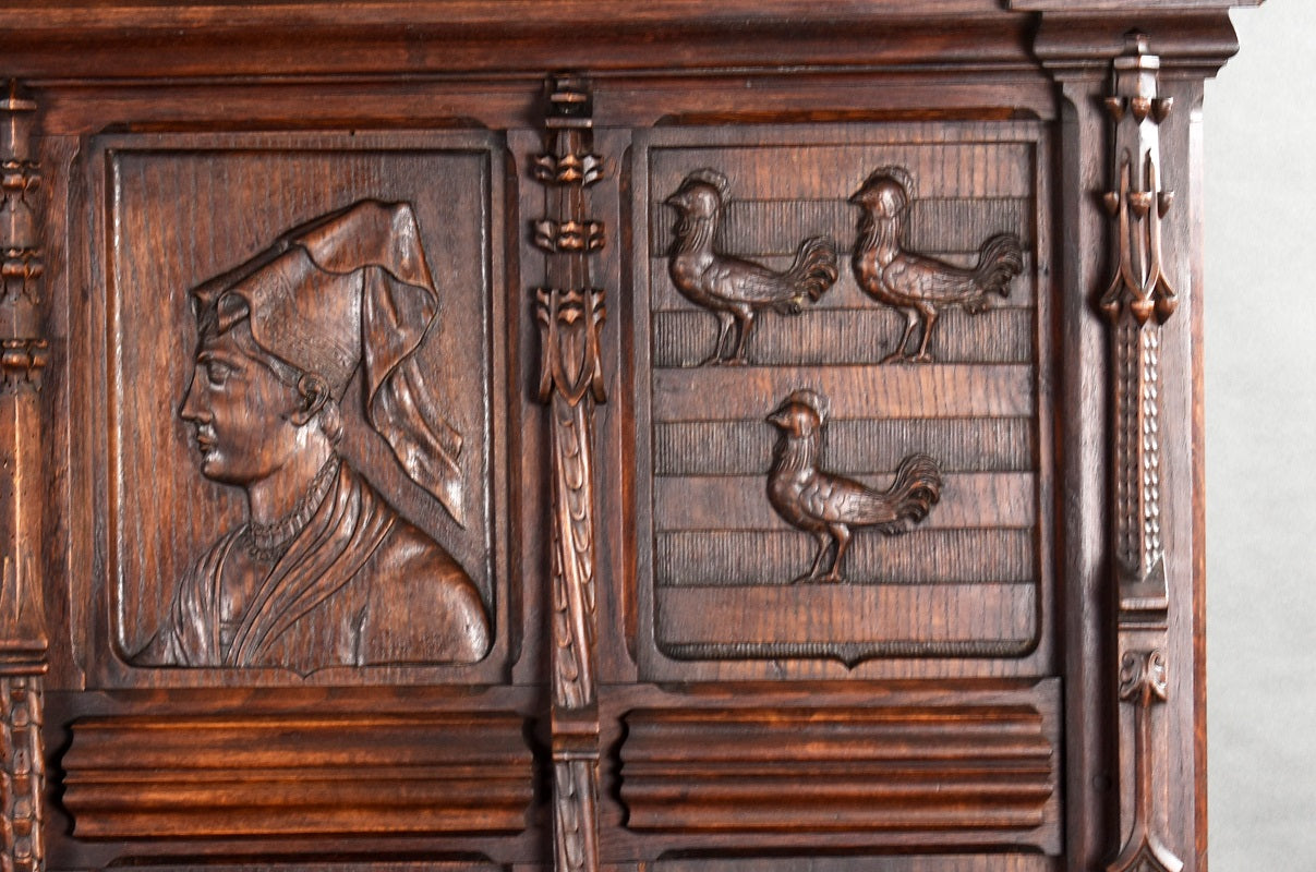 French Oak Carved Settle/Bench