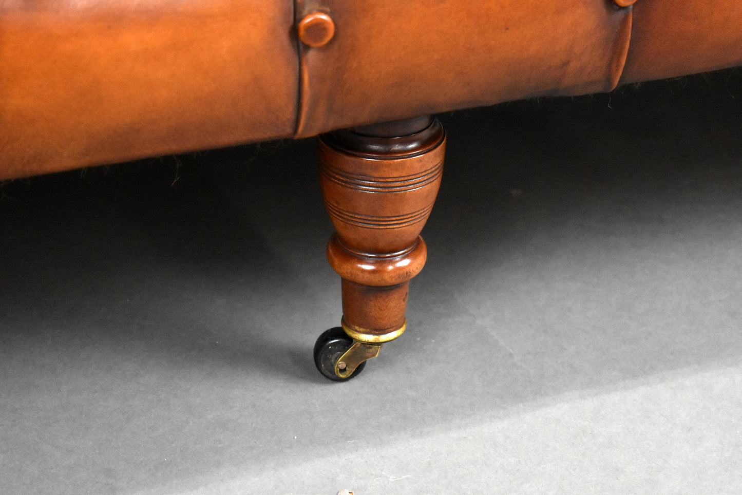 Late 19th Century Victorian Antique Leather Chesterfield