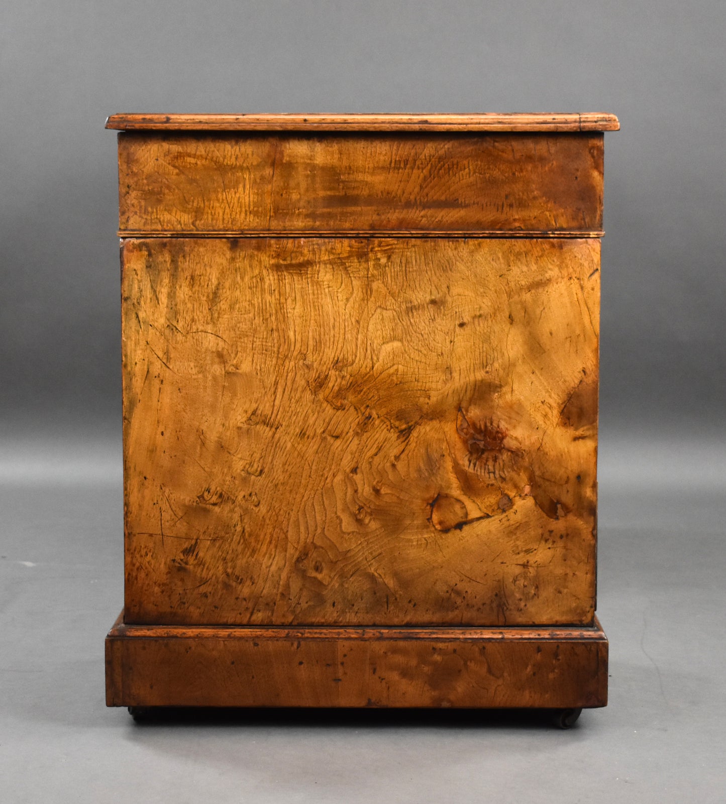 Victorian Figured Walnut Freestanding Pedestal Desk