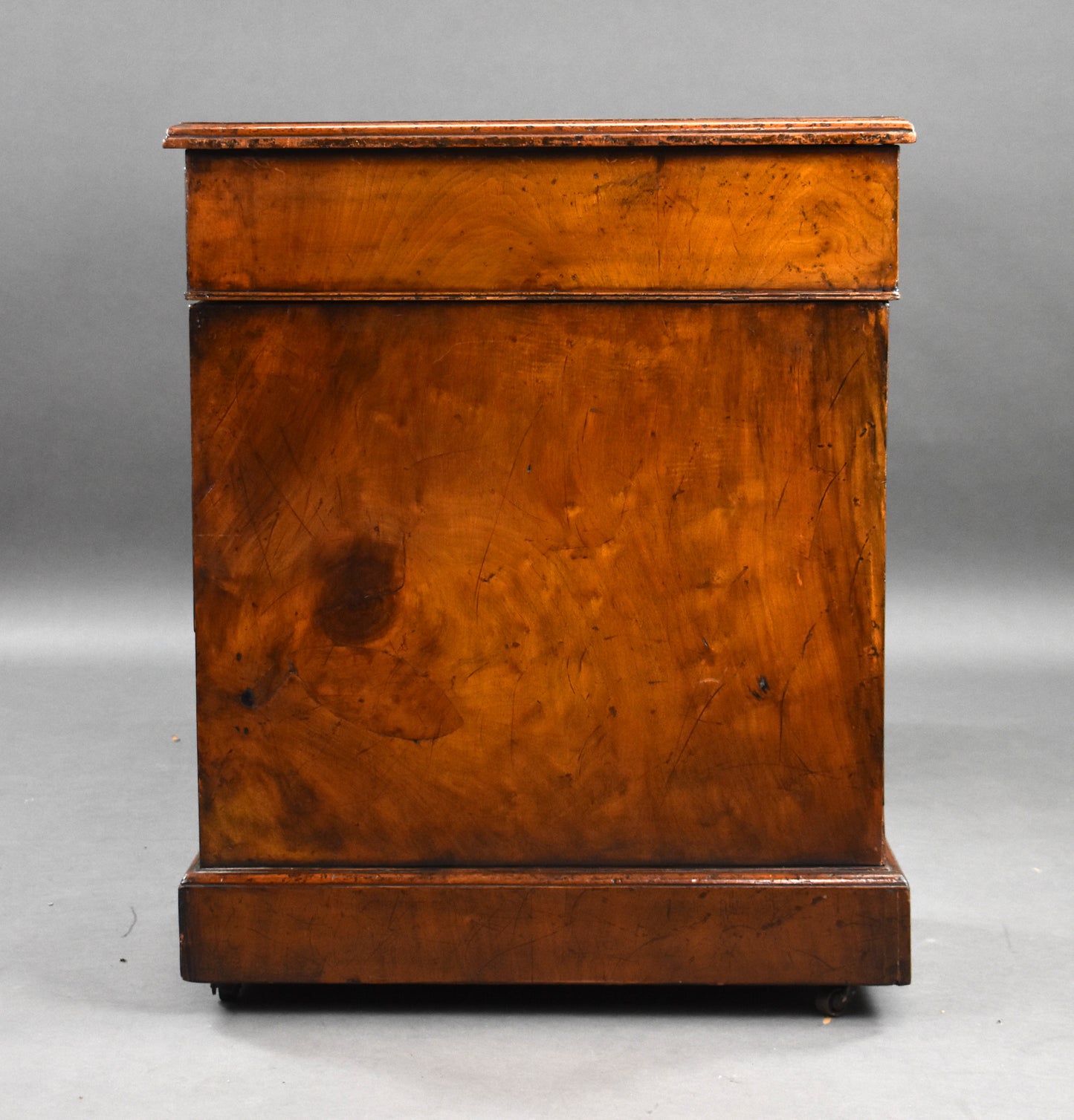 Victorian Figured Walnut Freestanding Pedestal Desk