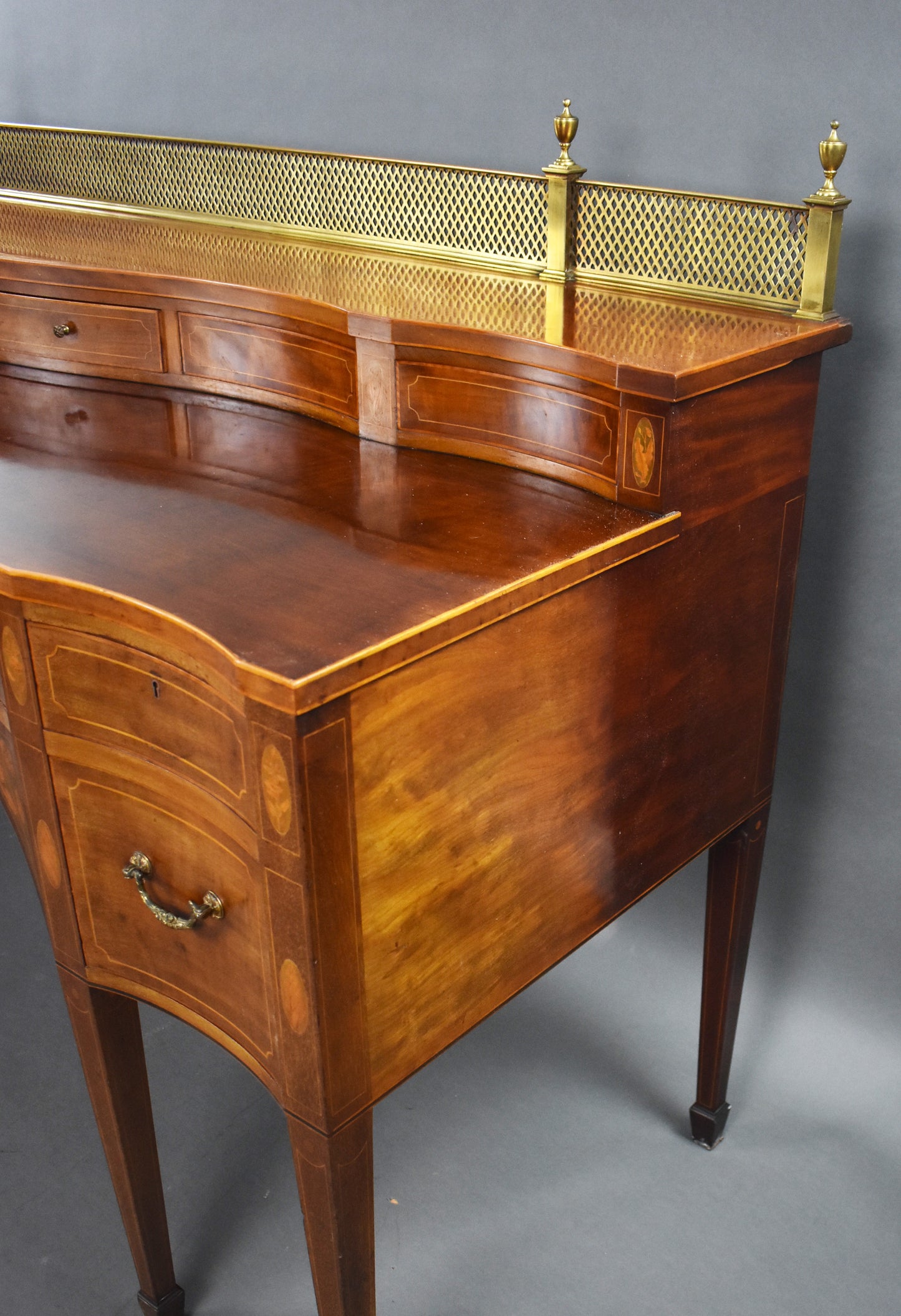 Quality Edwardian Mahogany & Inlaid Sideboard