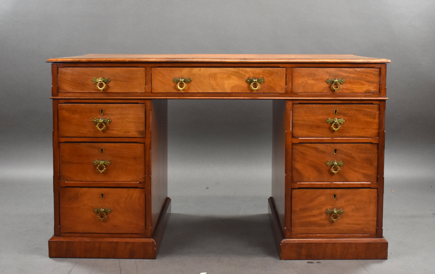Victorian Satinwood Pedestal Desk