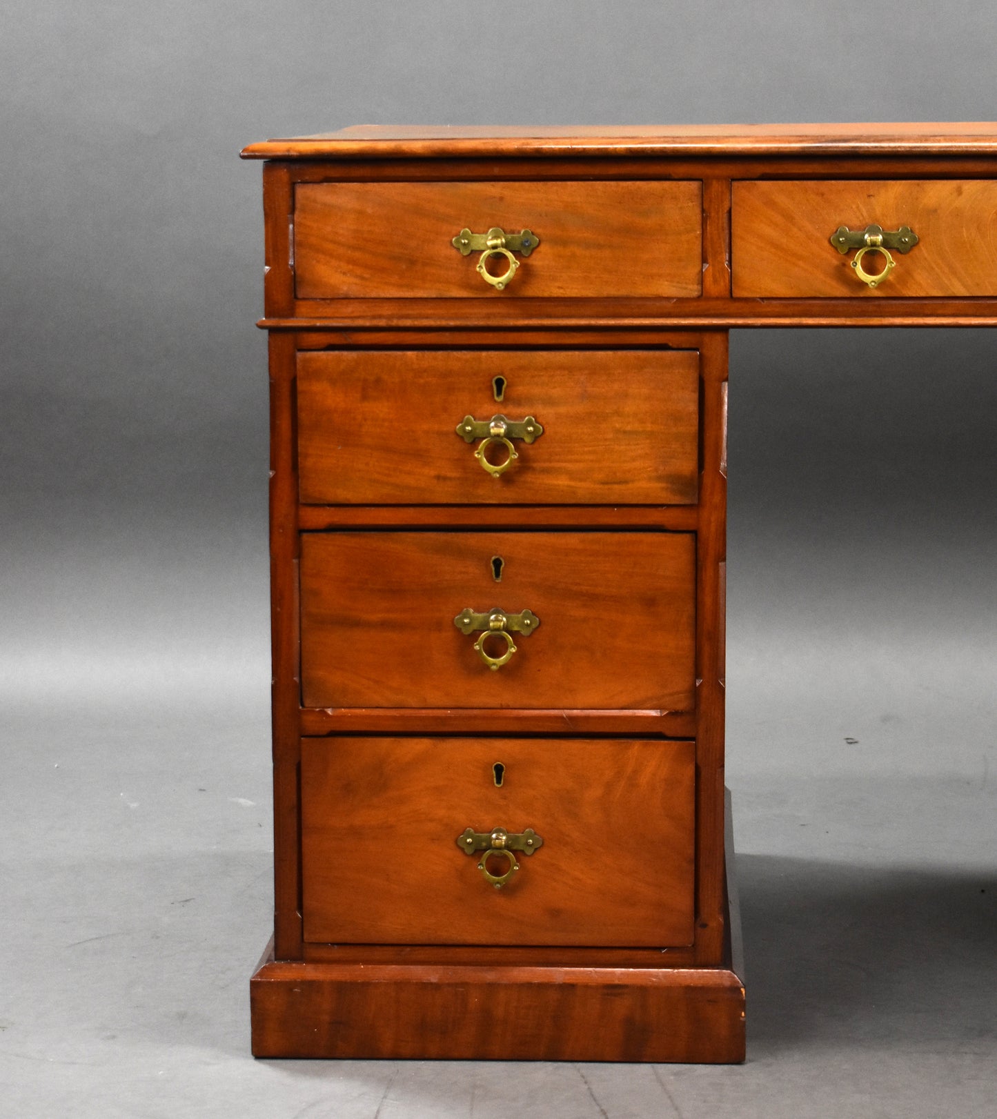 Victorian Satinwood Pedestal Desk