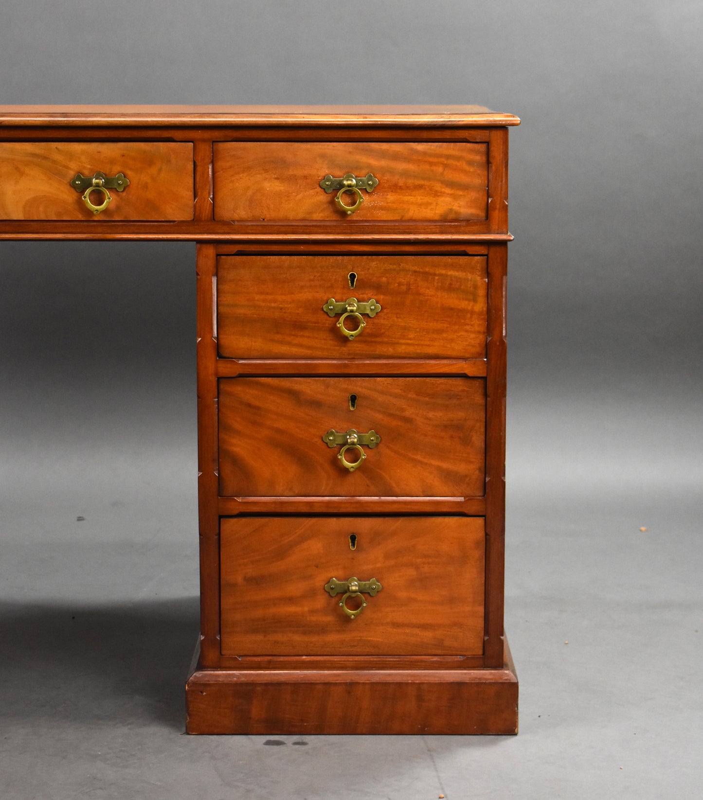 Victorian Satinwood Pedestal Desk