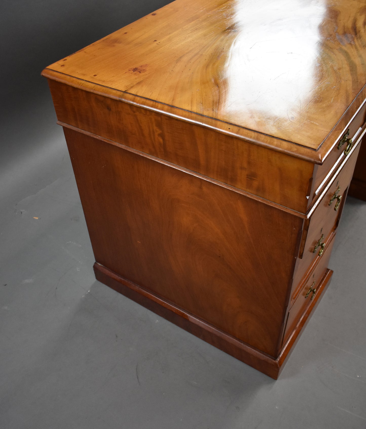 Victorian Satinwood Pedestal Desk