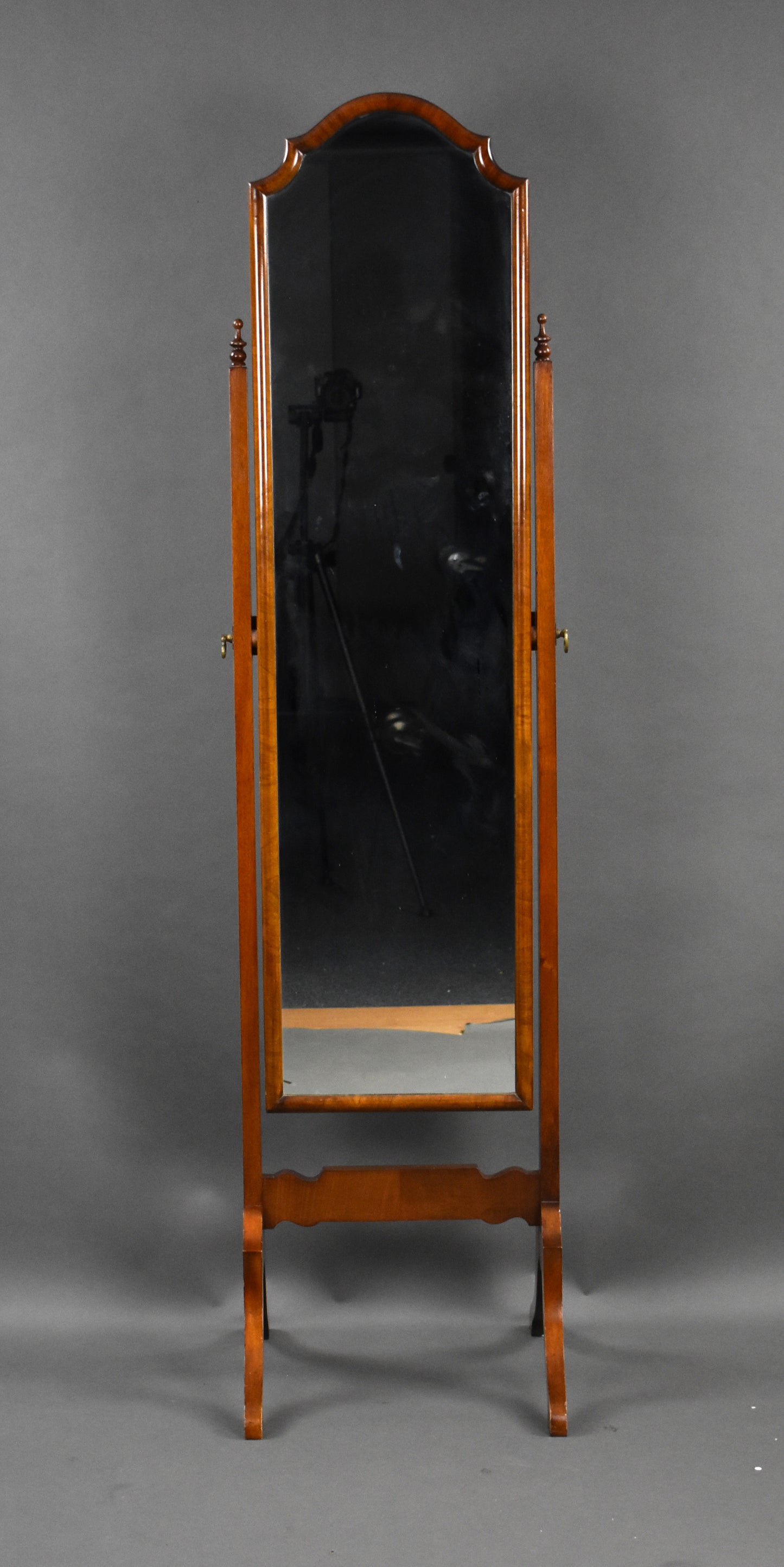 Queen Anne Style Mahogany Cheval Mirror
