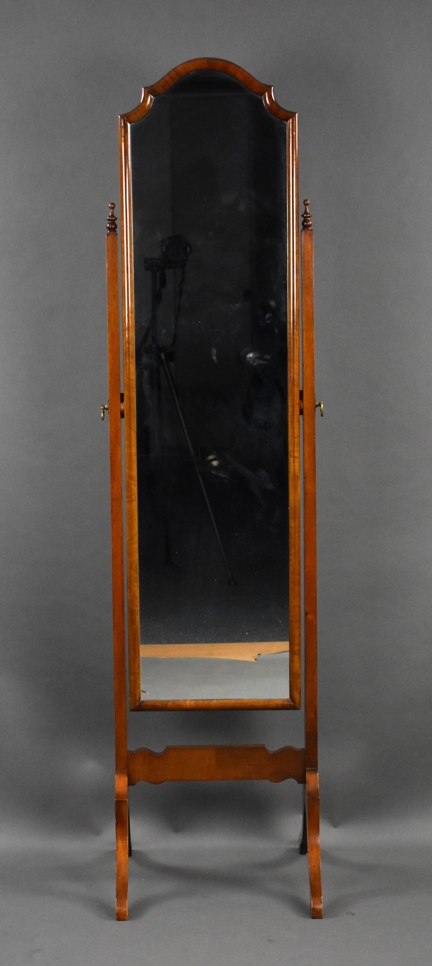 Queen Anne Style Mahogany Cheval Mirror