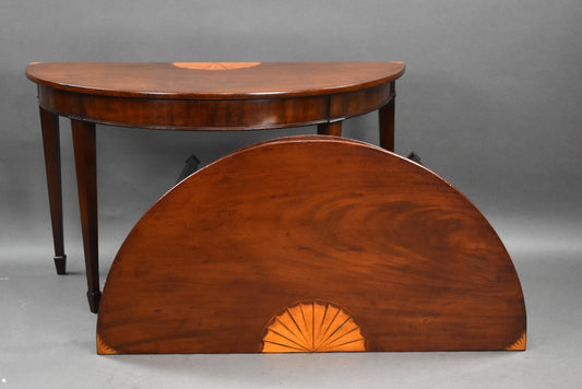 Pair Georgian Inlaid Mahogany Consol Tables