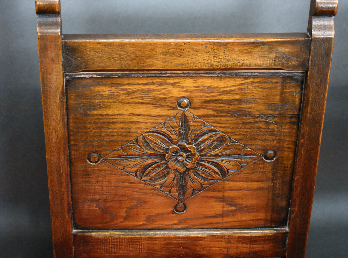 1930s Solid Oak Refectory Table ans Six Oak Chairs
