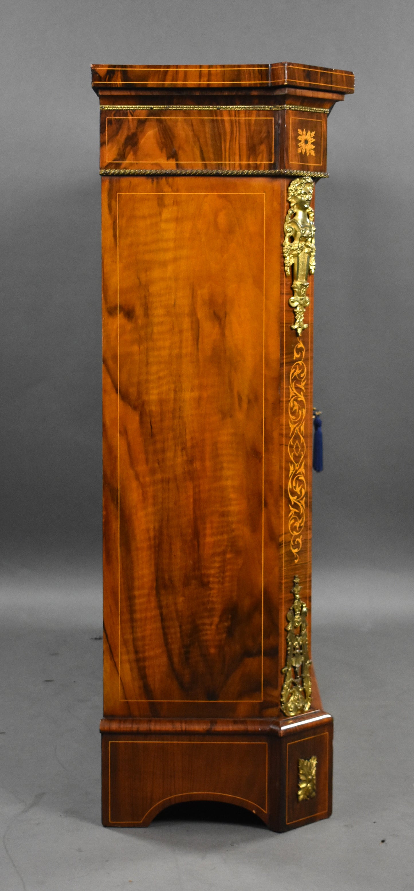 Victorian Inlaid Walnut Pier/Display Cabinet