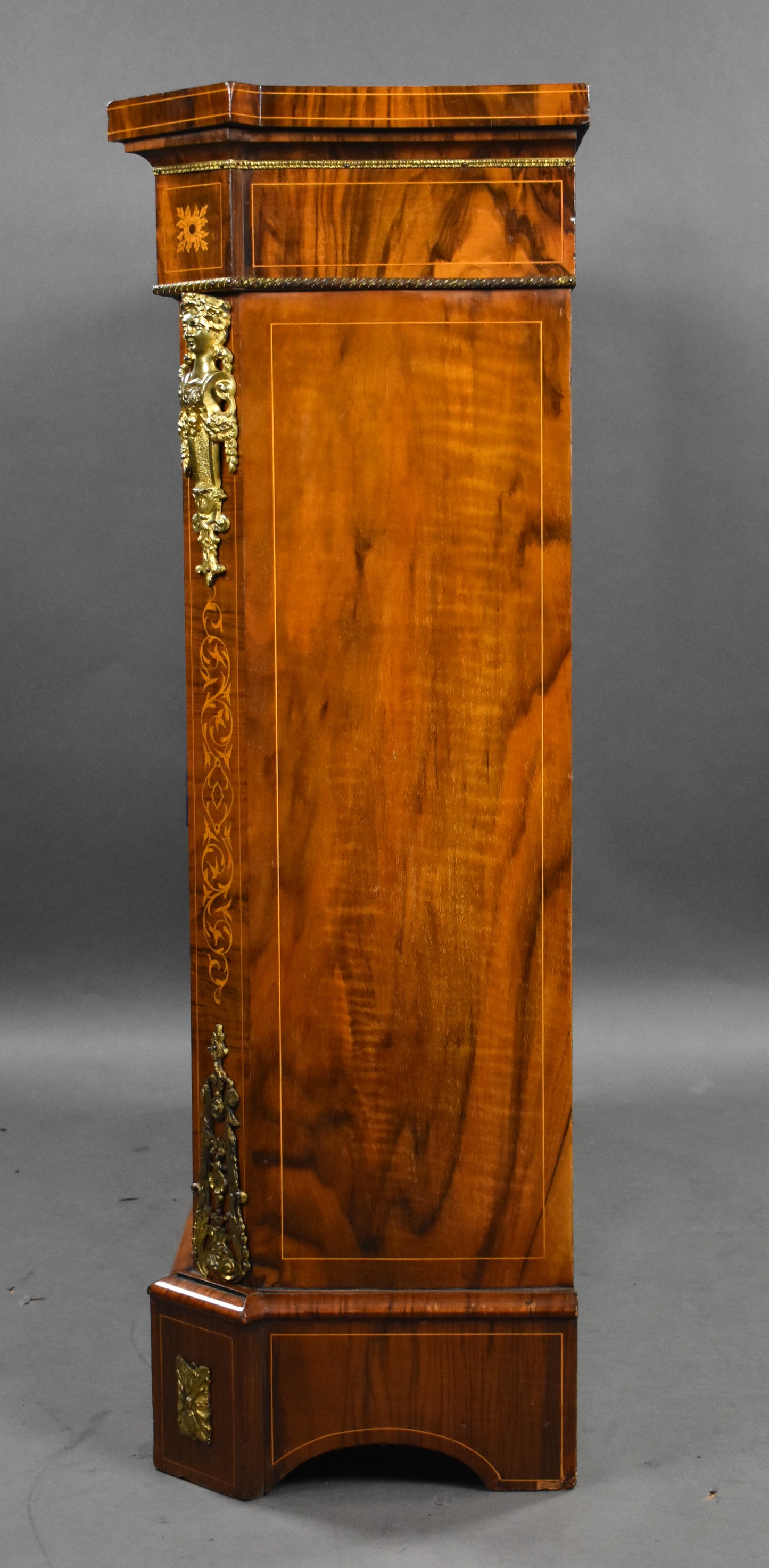 Victorian Inlaid Walnut Pier/Display Cabinet