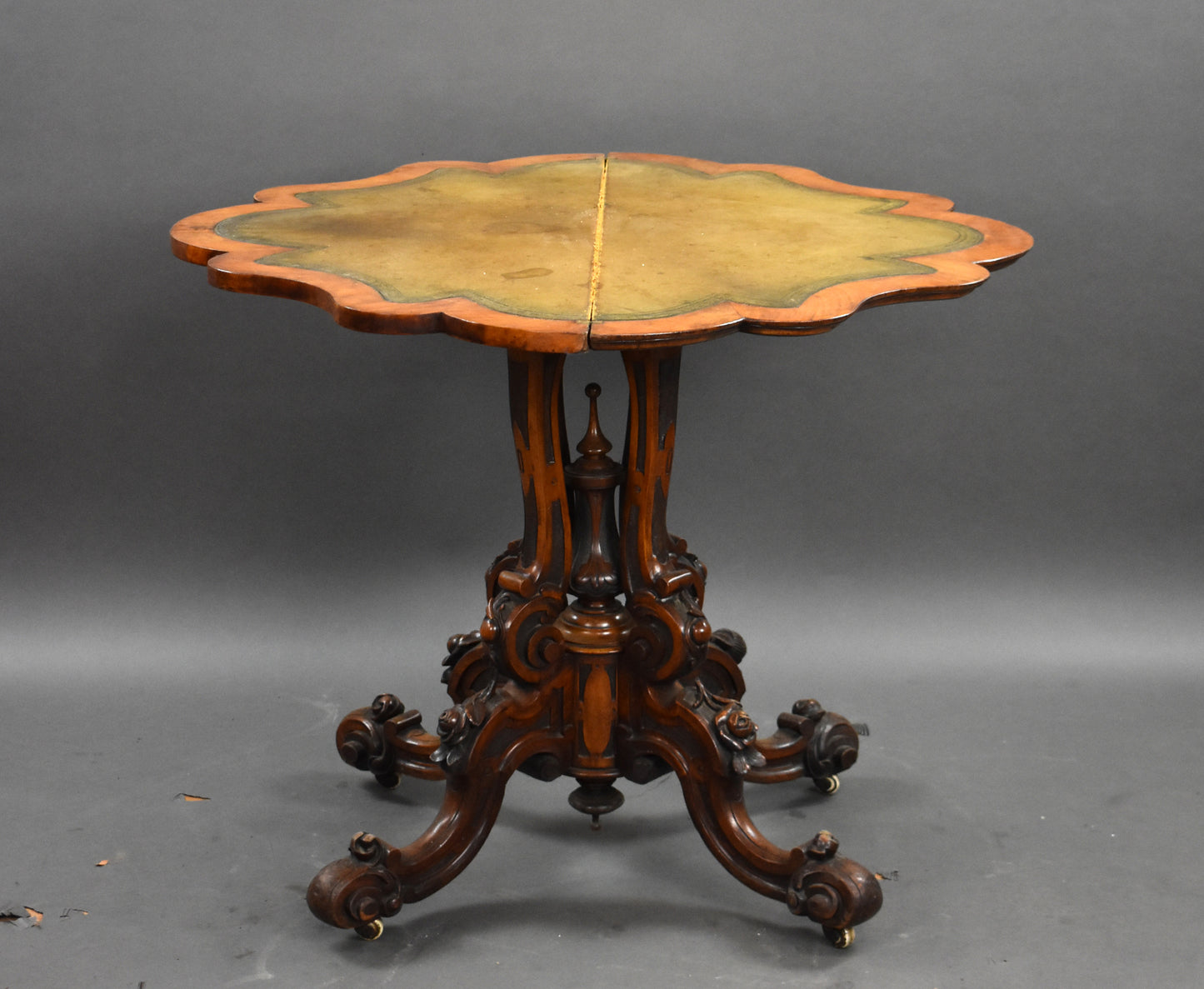 Victorian Burr Walnut Card Table