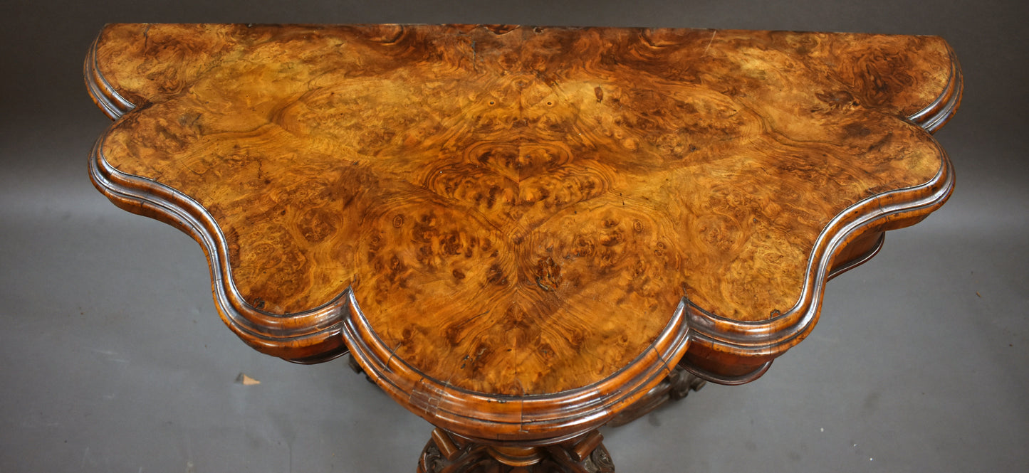 Victorian Burr Walnut Card Table