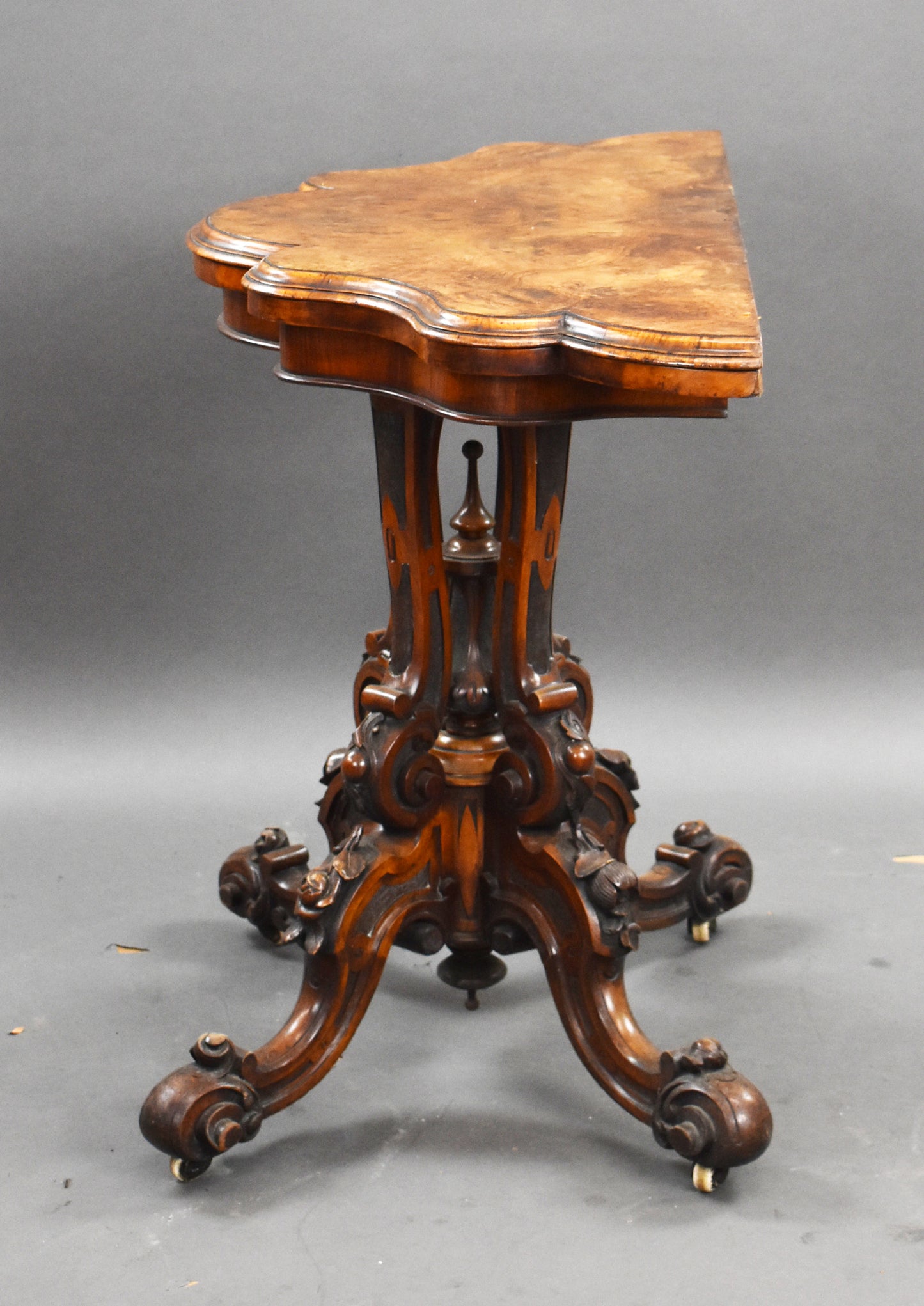 Victorian Burr Walnut Card Table