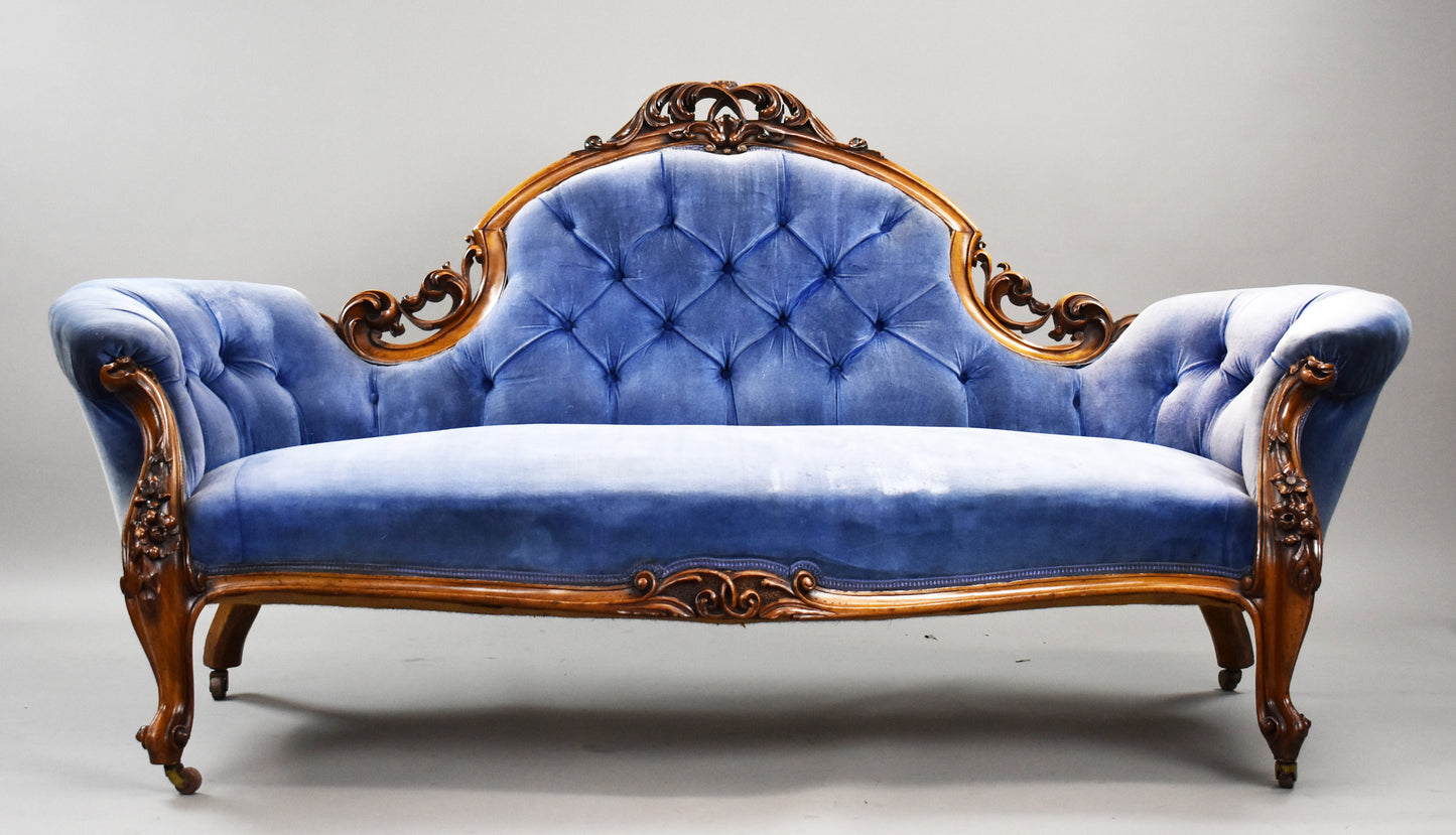 Victorian Walnut Double-Ended Sofa