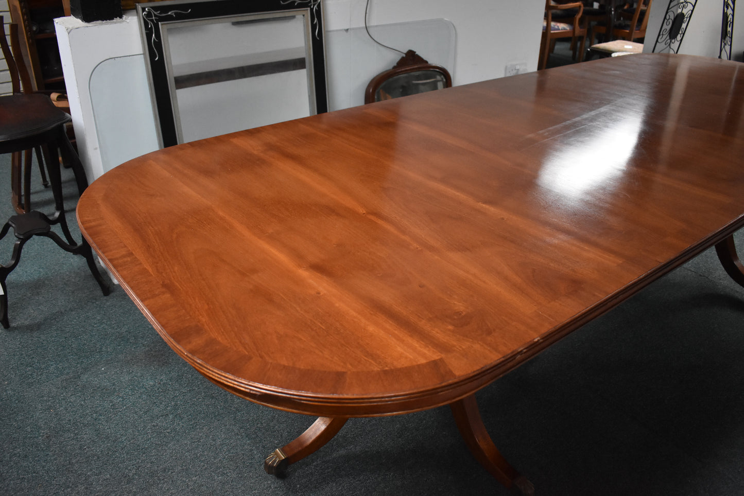 Regency Style Mahogany Twin Pillar Dining/Boardroom Table