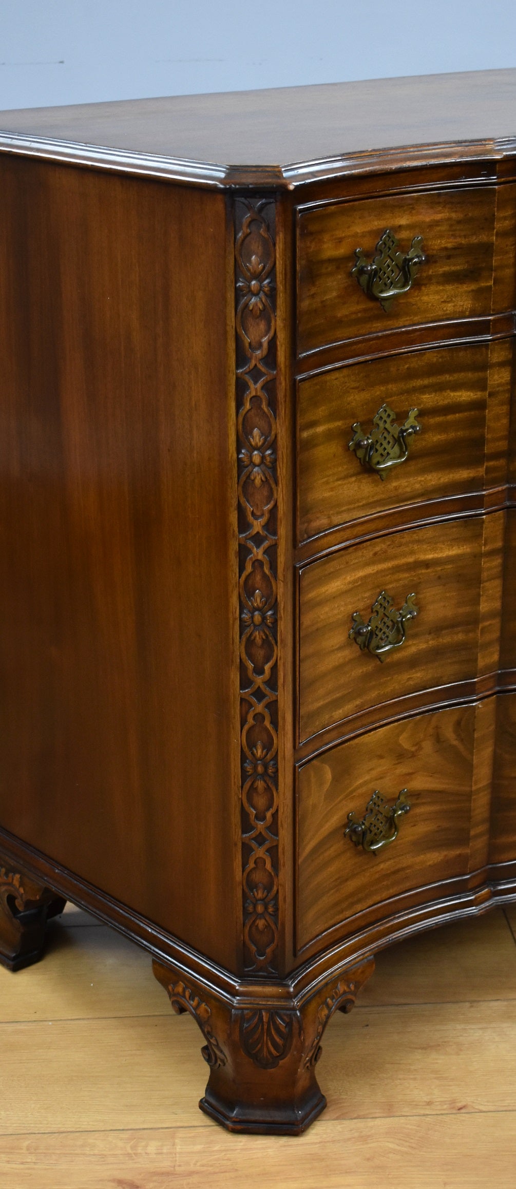 George III Style Waring and Gillow Ltd Serpentine Chest