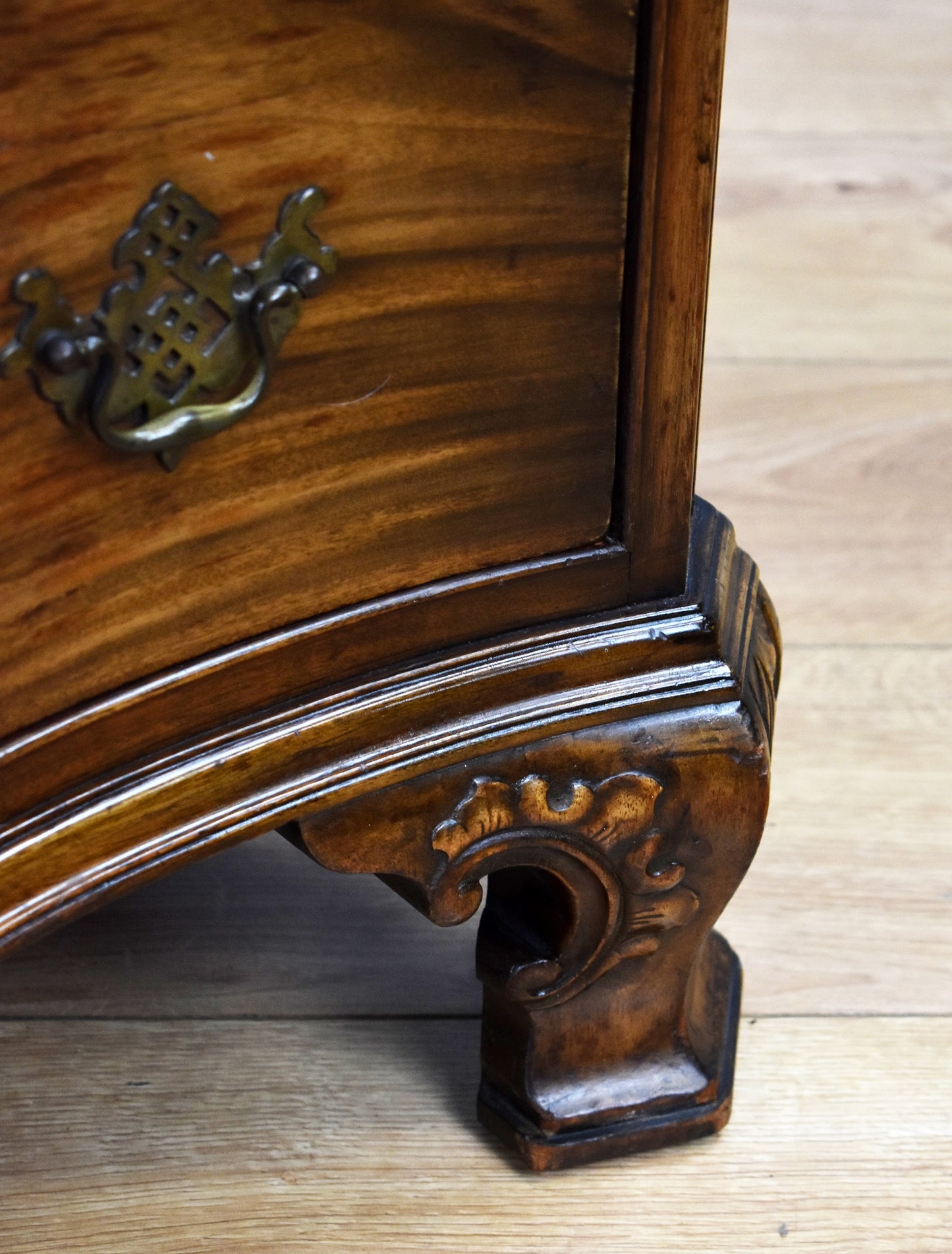 George III Style Waring and Gillow Ltd Serpentine Chest