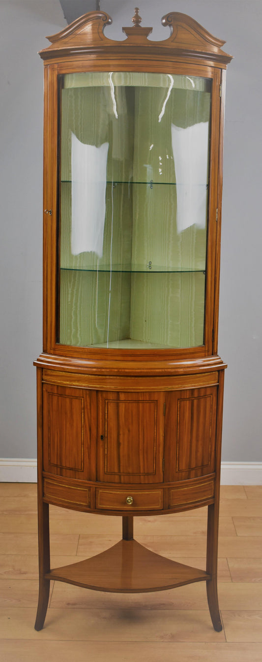 19th Century Satinwood Corner Cabinet