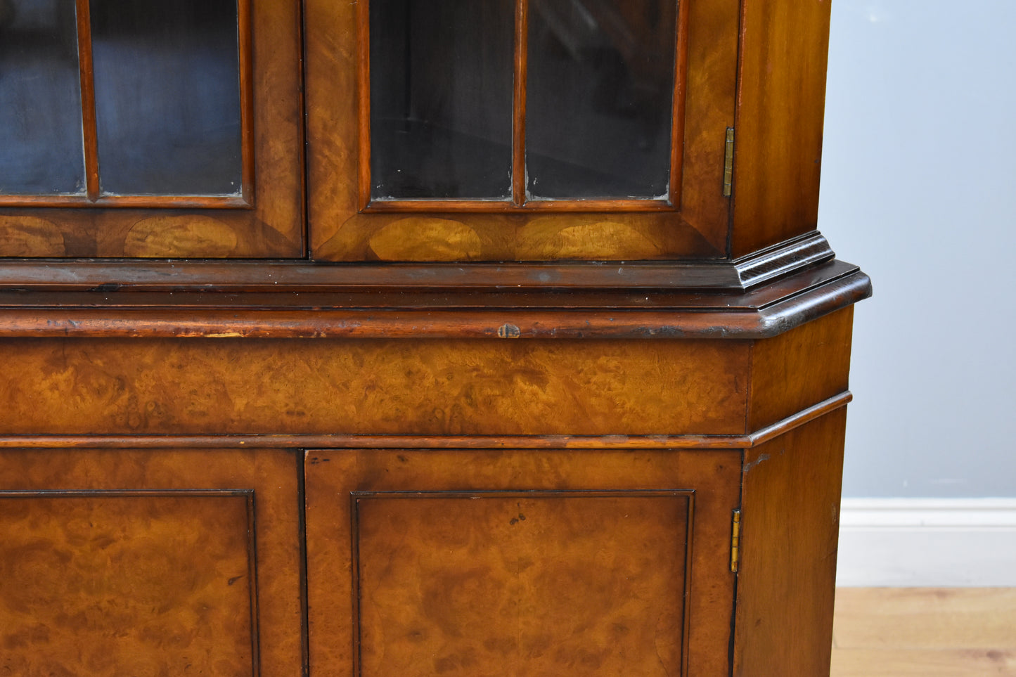 George III Style Walnut Corner Cabinet