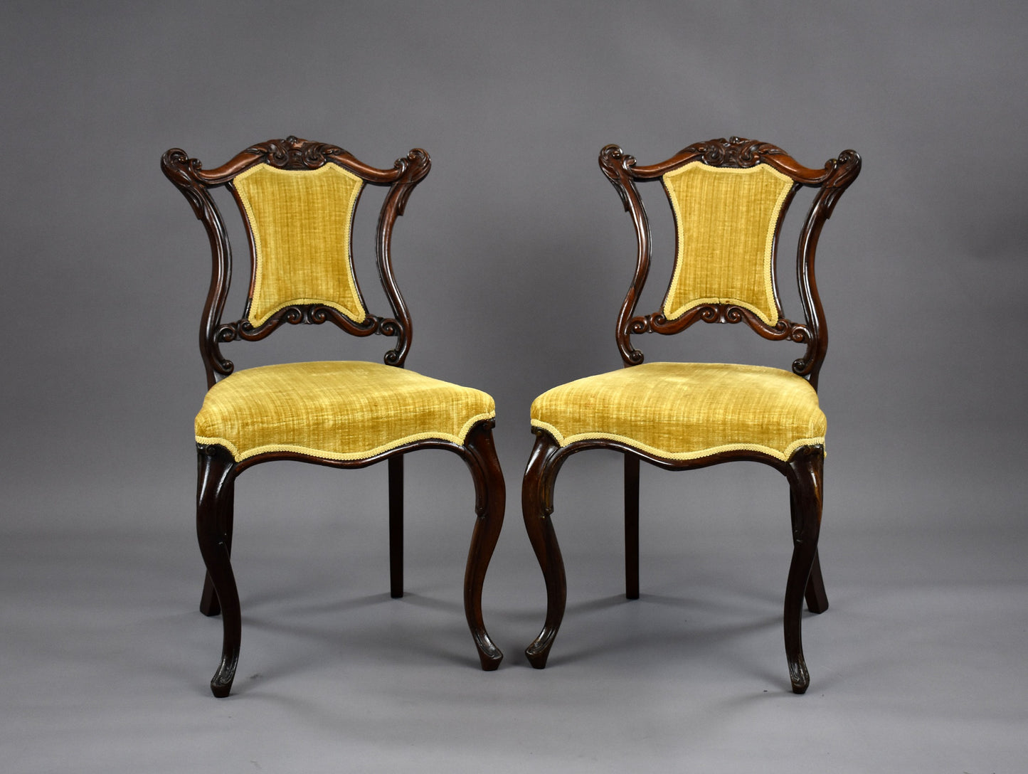 Pair 19th Century Victorian Rosewood Chairs