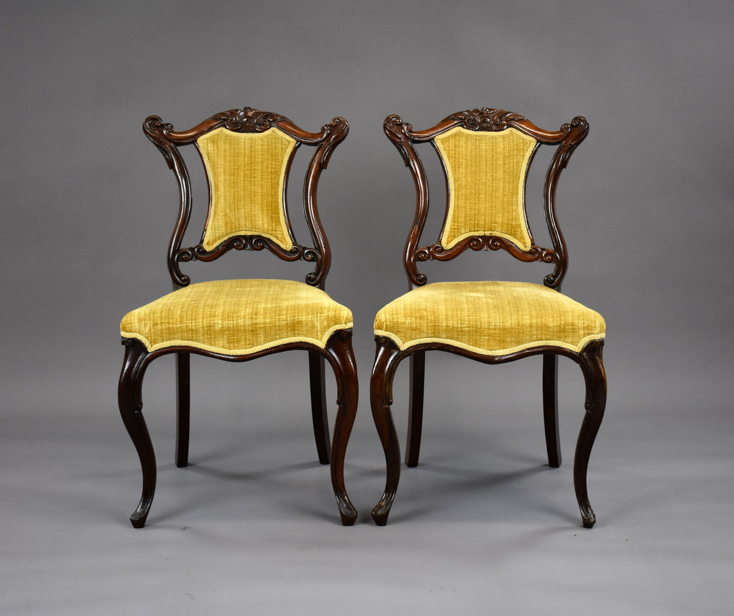 Pair 19th Century Victorian Rosewood Chairs