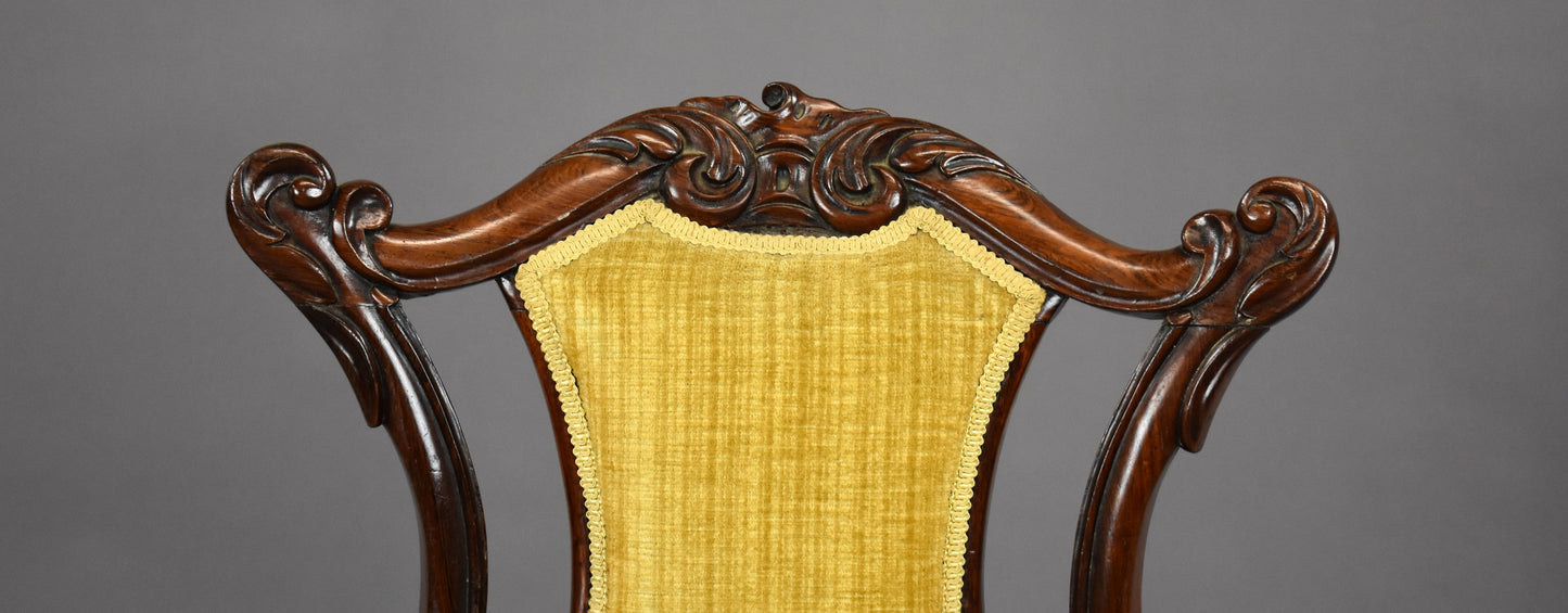 Pair 19th Century Victorian Rosewood Chairs