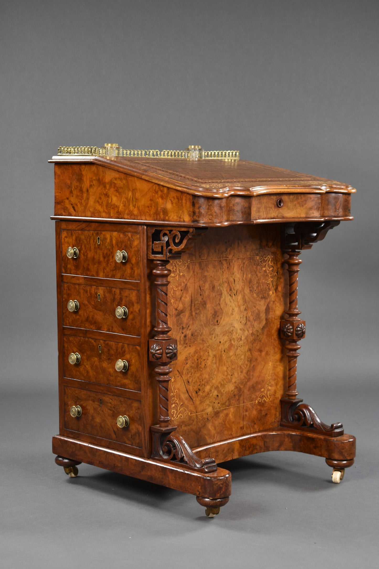 Victorian Burr Walnut Davenport