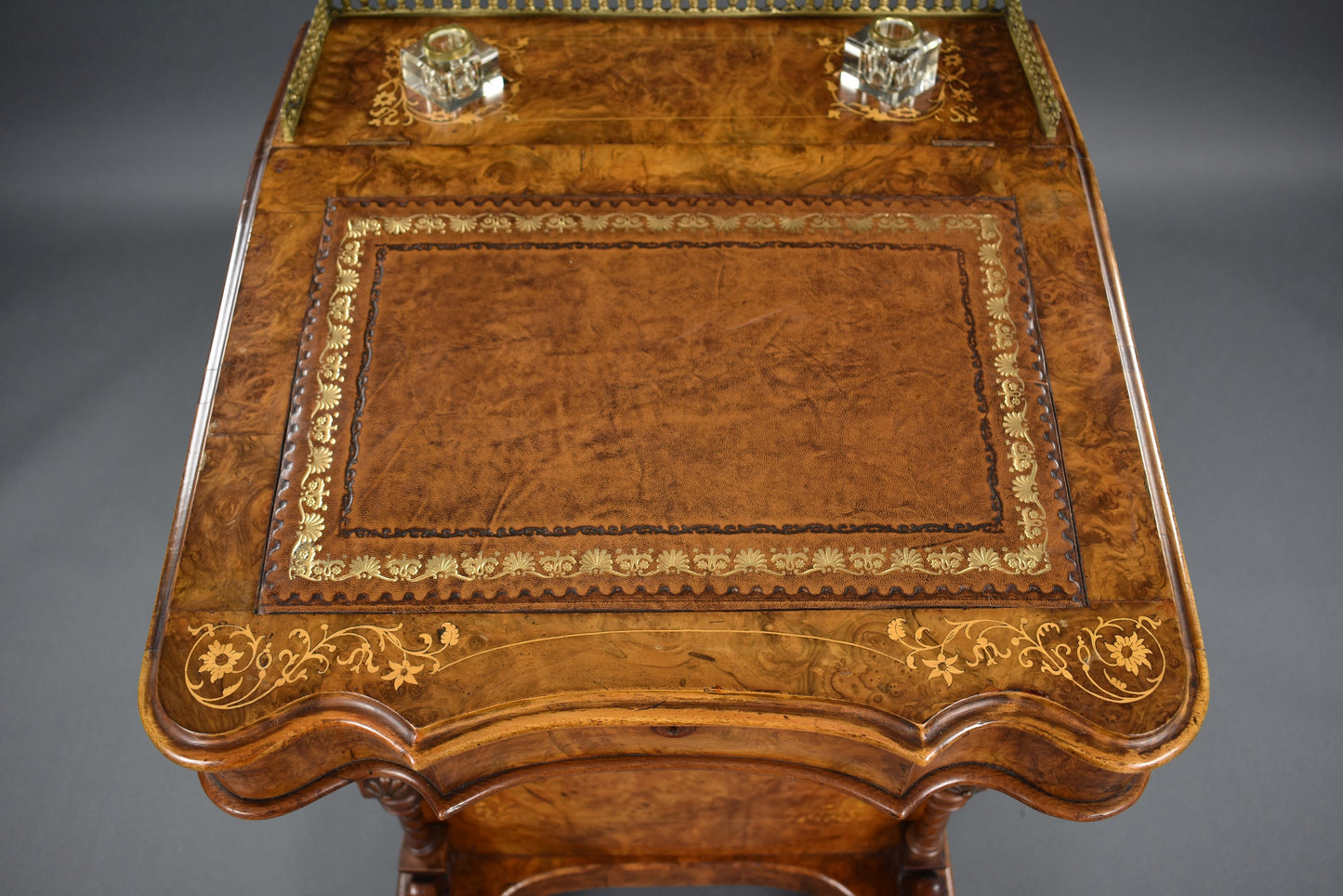 Victorian Burr Walnut Davenport