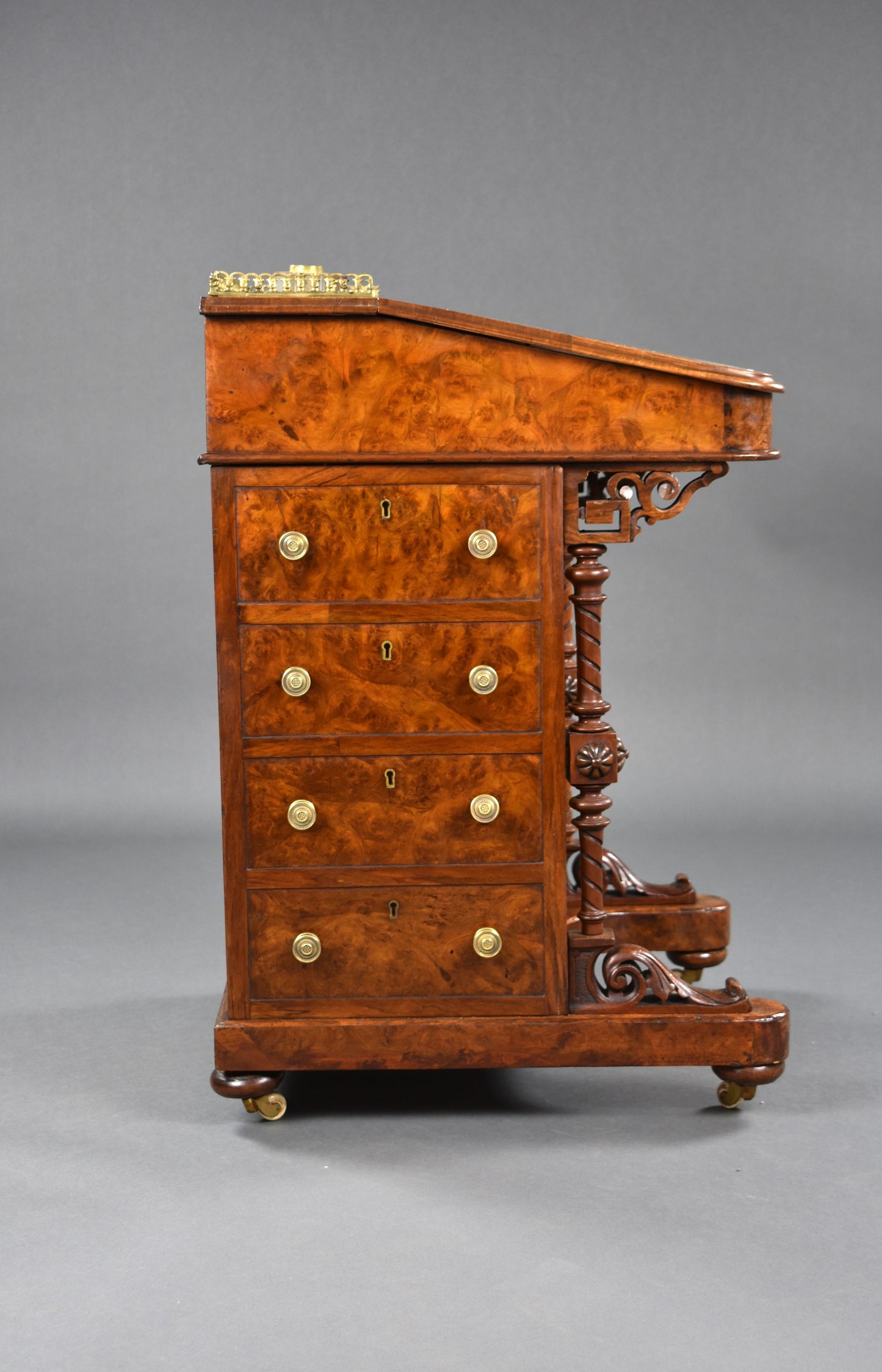 Victorian Burr Walnut Davenport