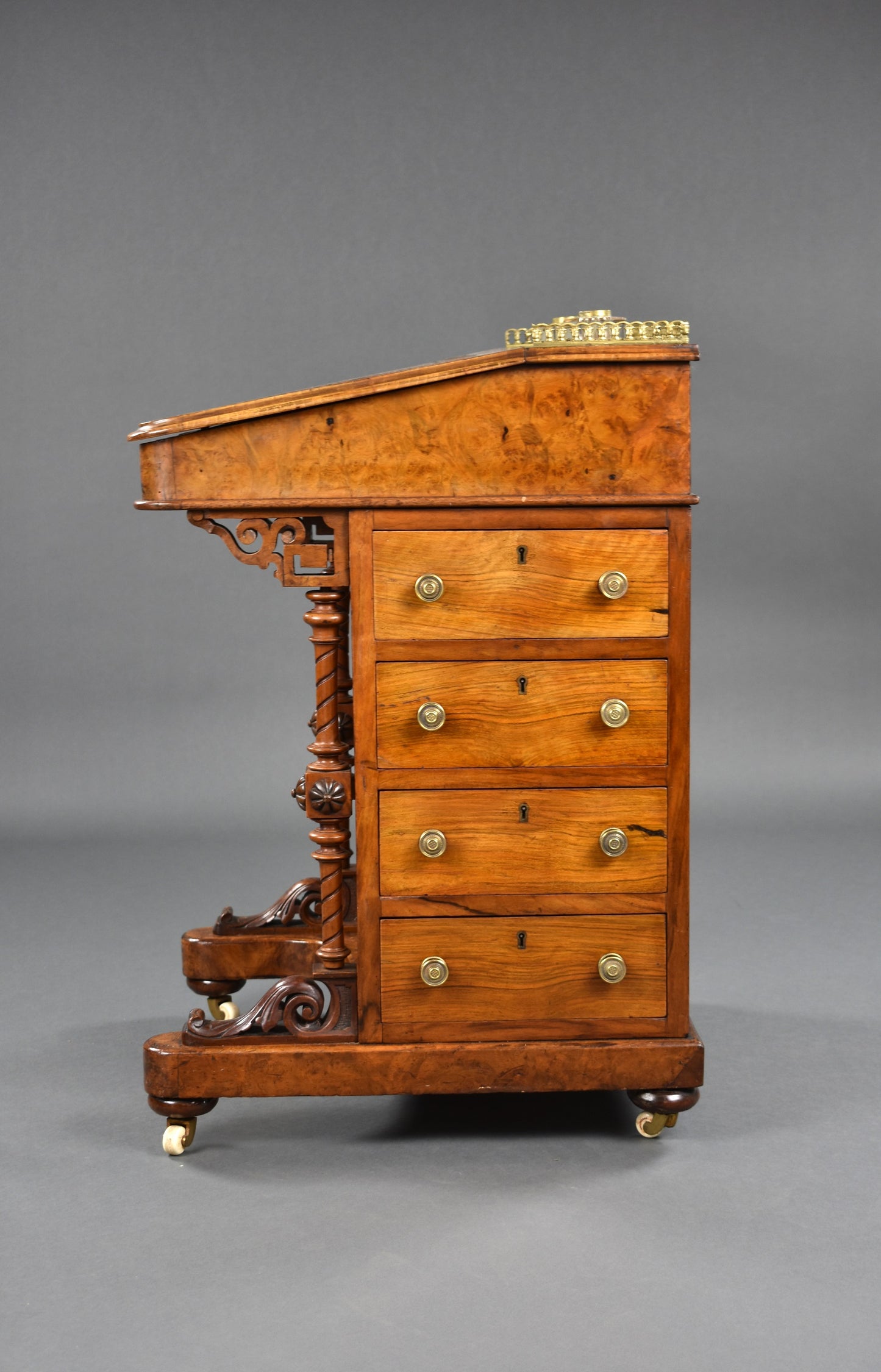 Victorian Burr Walnut Davenport