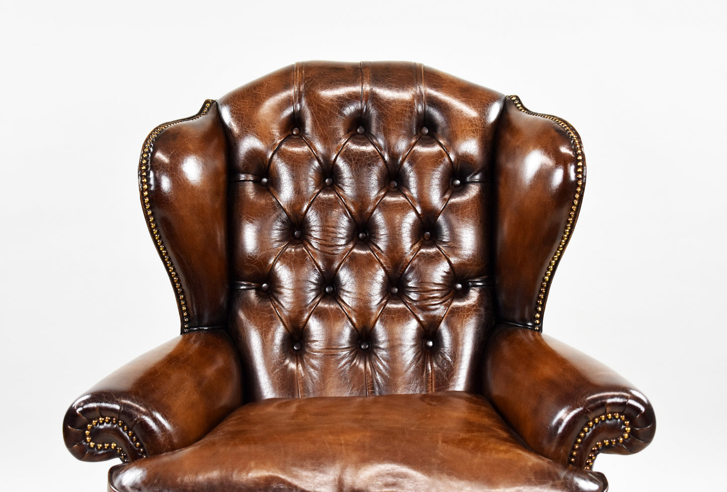 George II Style Mahogany Leather Armchair