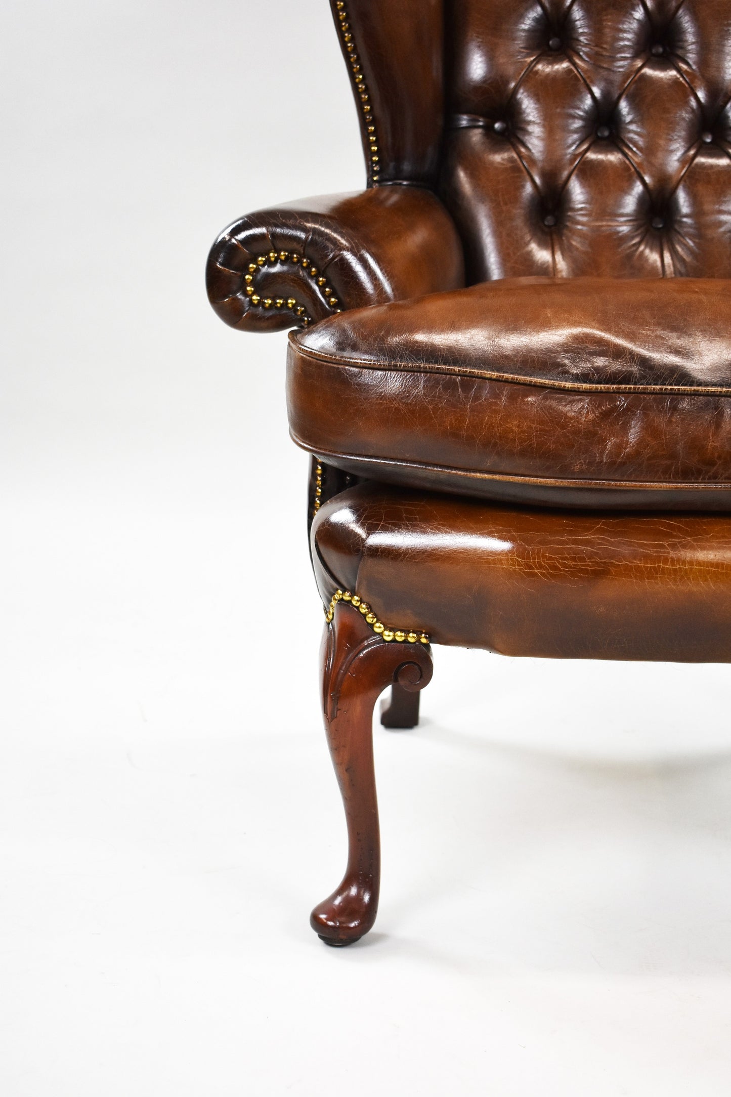 George II Style Mahogany Leather Armchair