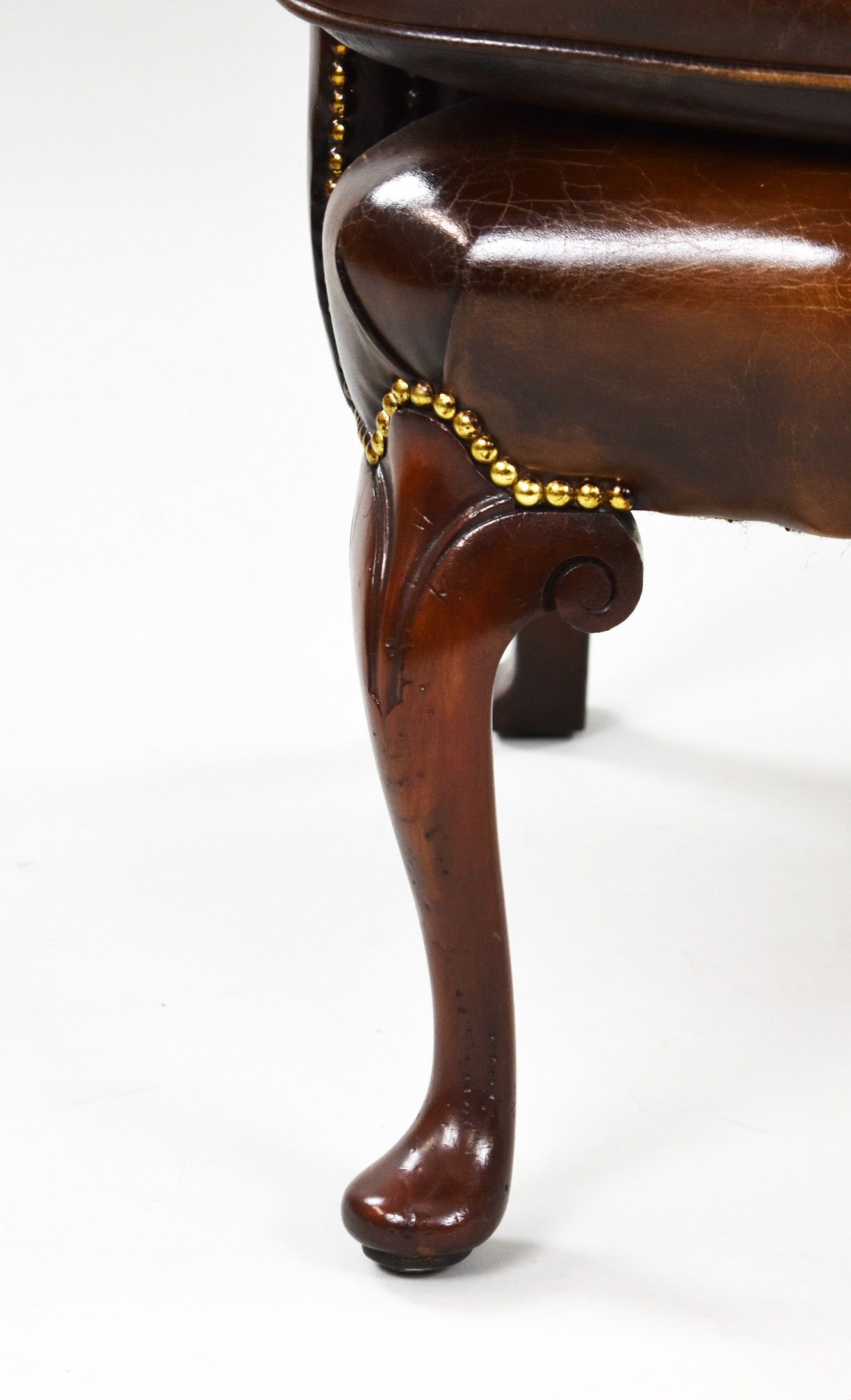 George II Style Mahogany Leather Armchair