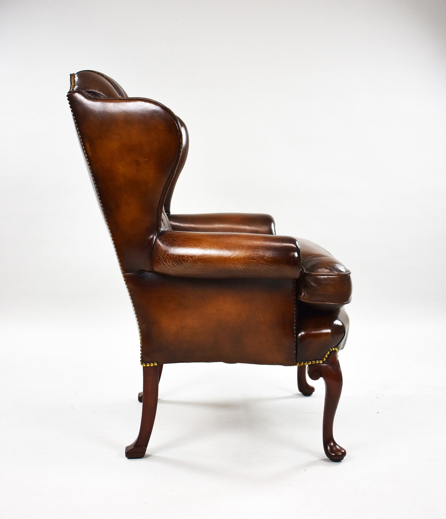 George II Style Mahogany Leather Armchair