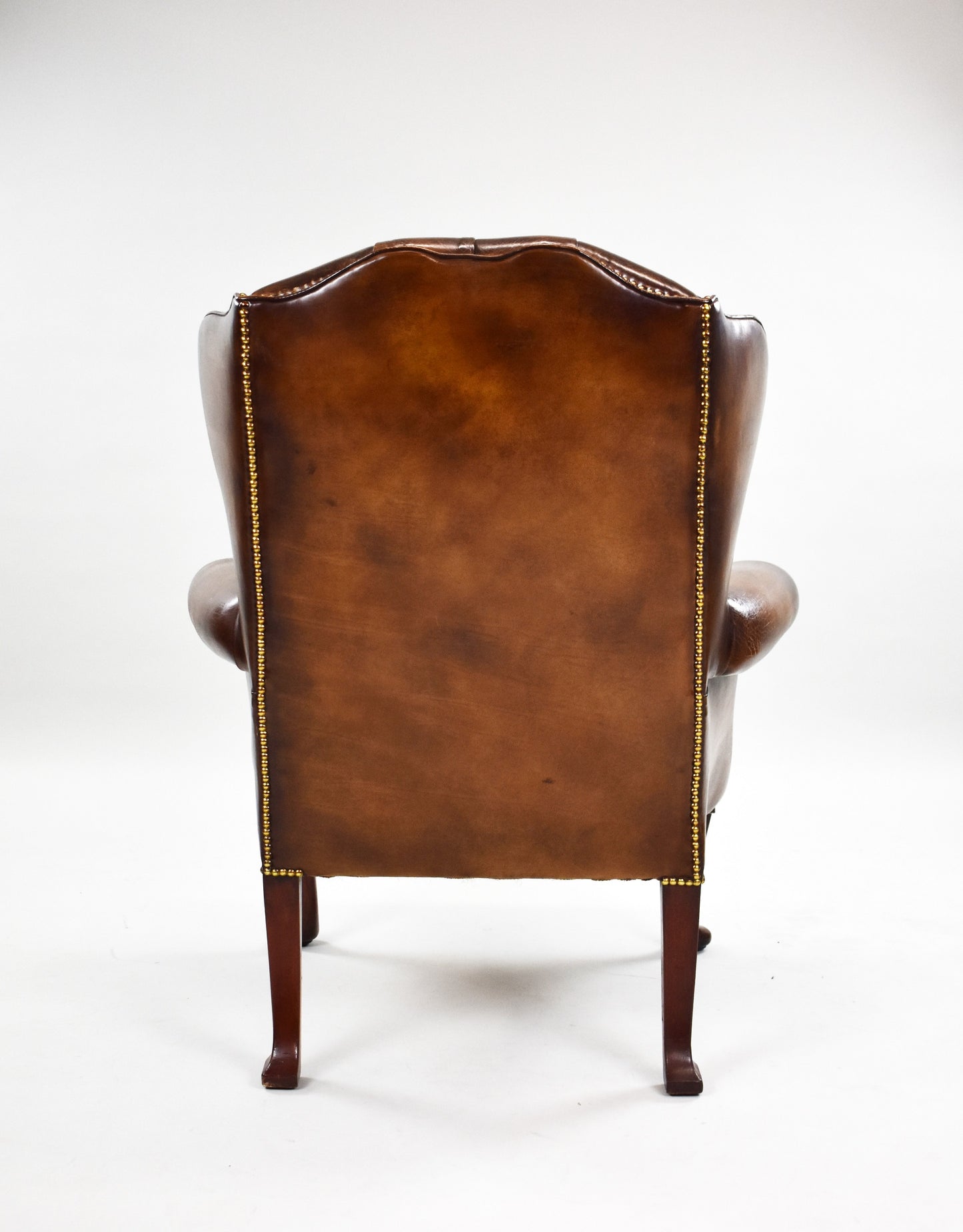 George II Style Mahogany Leather Armchair