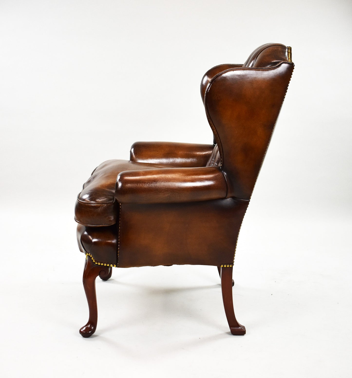 George II Style Mahogany Leather Armchair